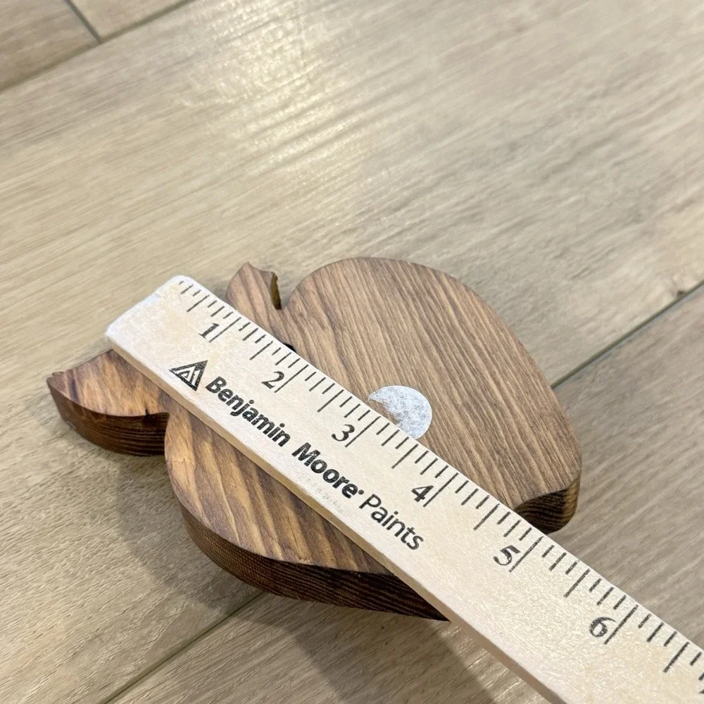 Vintage Primitive Wooden Apple Wall Hook Hanger Country Cottagecore Decor 5”